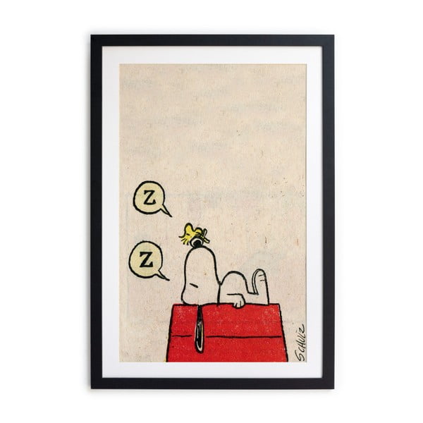 Įrėmintas plakatas Tikrai gražūs dalykai Snoopy miega, 40 x 60 cm