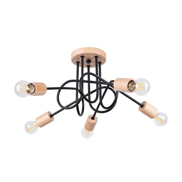 Lubinis šviestuvas juodos spalvos/natūralios spalvos 15x61 cm Tumber – Sollux