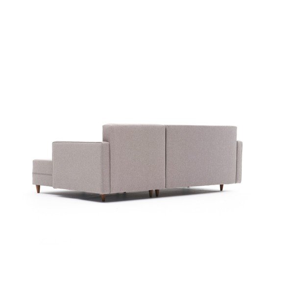 Sulankstoma kampinė sofa smėlio spalvos (su dešiniuoju kampu) Aydam – Balcab Home-image-2