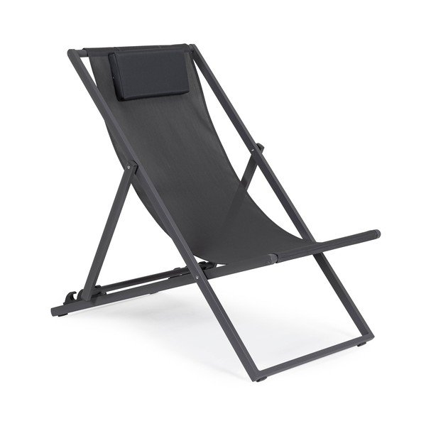 Antracito spalvos metalinis sodo šezlongas Taylor – Bizzotto