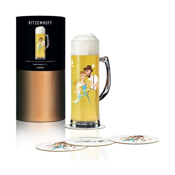 Alaus bokalų iš krištolo stiklo ir 5 padėkliukų rinkinys "Ritzenhoff Amdrea Arnolt", 596 ml-image-1