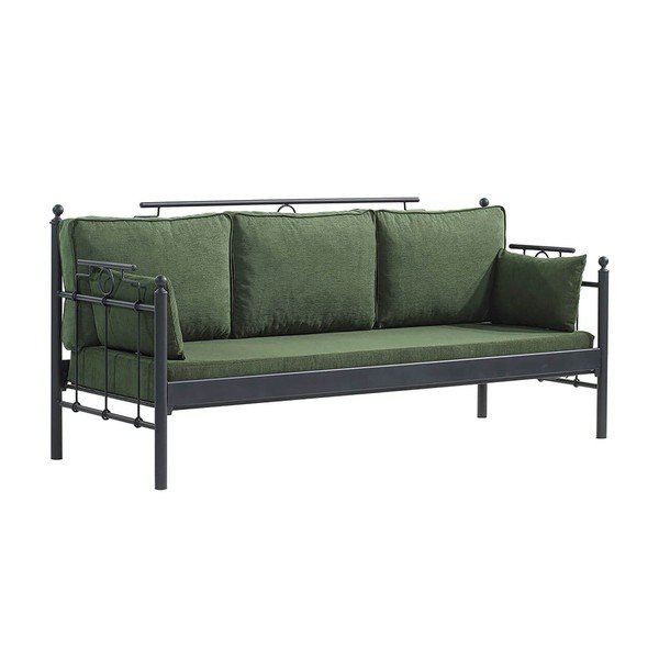 Iš metalo sodo sofa žalios spalvos Hatkus – Floriane Garden