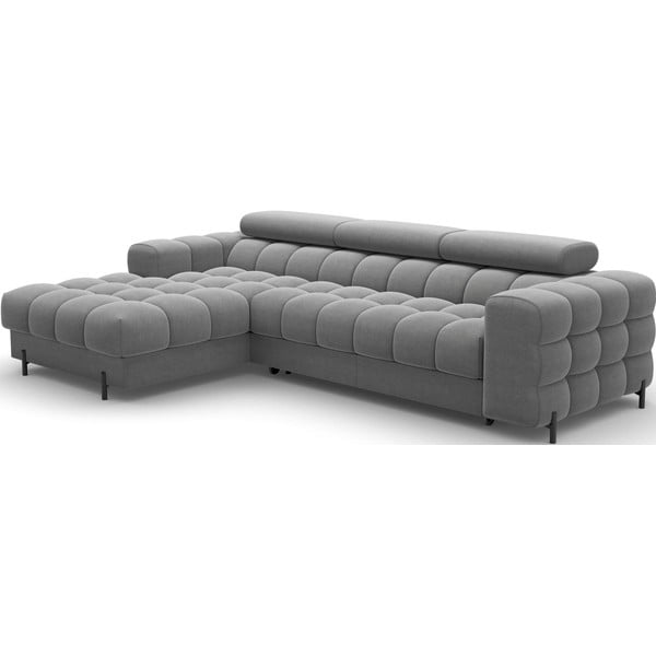 Taupe spalvos iš velveto sulankstoma/su sandėliavimo vieta kampinė sofa (su kairiuoju kampu/su gultu) Felro – ELTAP-image-2