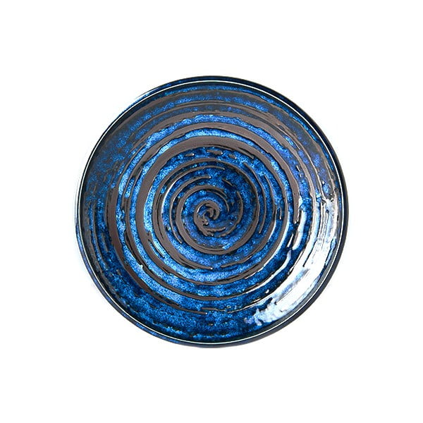 Mėlyna keraminė lėkštė MIJ Copper Swirl, ø 20 cm