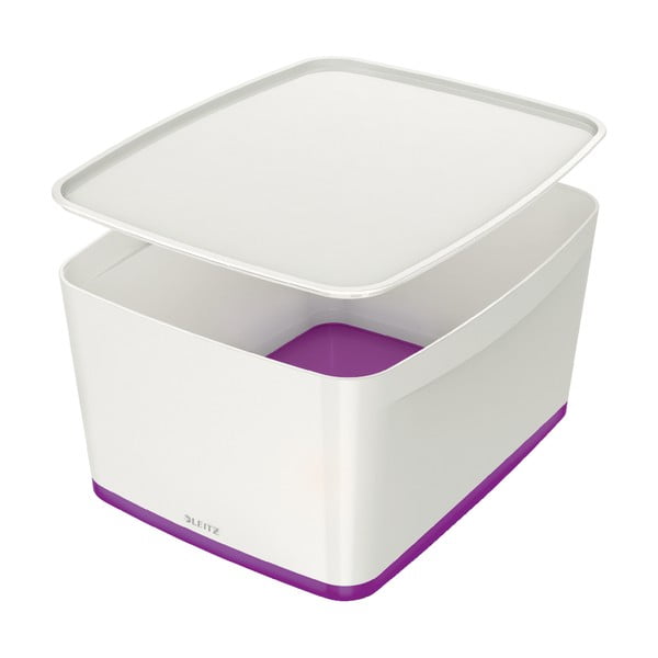 Balta ir violetinė dėžutė su dangteliu MyBox - Leitz
