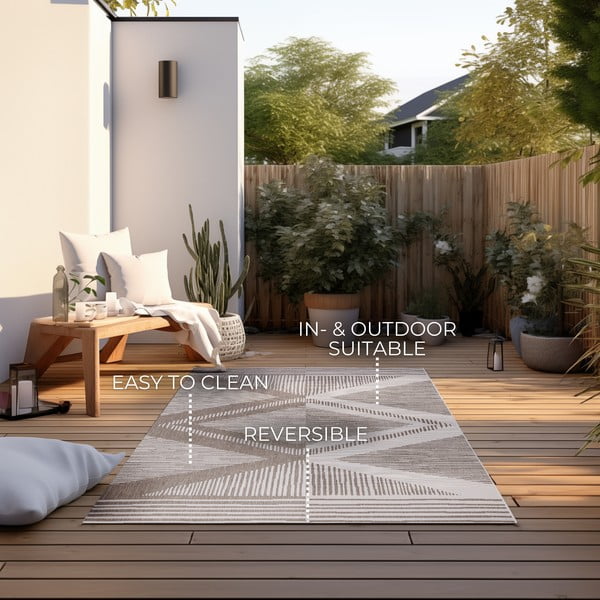 Lauko kilimas rudos spalvos/kreminės spalvos 160x230 cm Gemini – Elle Decoration-image-4