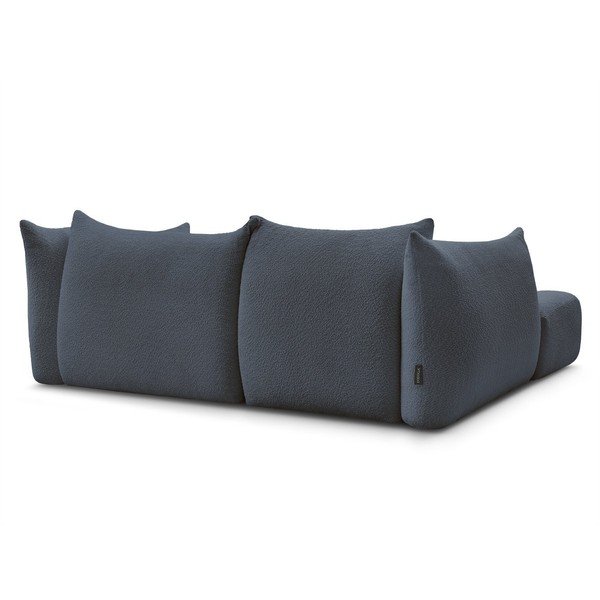 Tamsiai mėlynos spalvos kampinė sofa iš boucle (su kairiuoju kampu/su gultu) Azra – Bobochic Paris-image-4