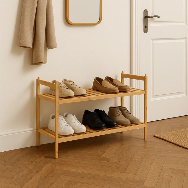 Natūralios spalvos iš bambuko spintelė batams 69x35x25 cm Noris – Bonami Essentials-image-1