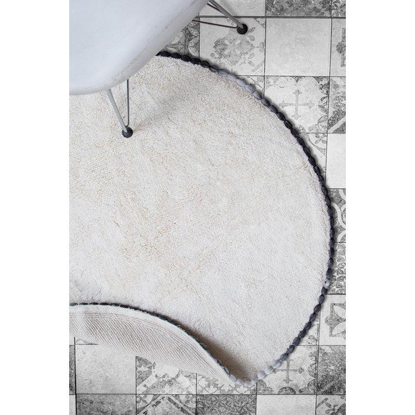 Kreminės spalvos medvilninis vonios kilimėlis Irya Home Collection Ronan, skersmuo 90 cm-image-1