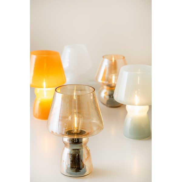 Balta LED stalinė lempa su stiklo gaubtu (aukštis 25,5 cm) Classic – Leitmotiv-image-3