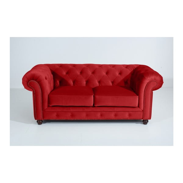 Raudona sofa "Max Winzer Orleans Velvet", 196 cm