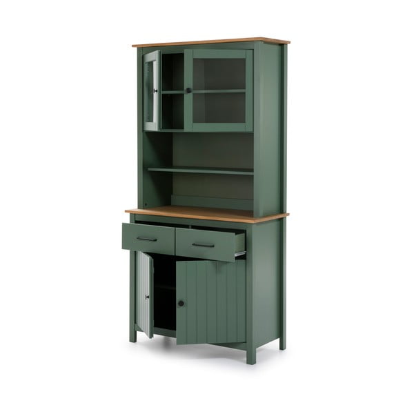Iš pušies masyvo vitrina žalios spalvos 90x180 cm Miranda – Marckeric-image-3