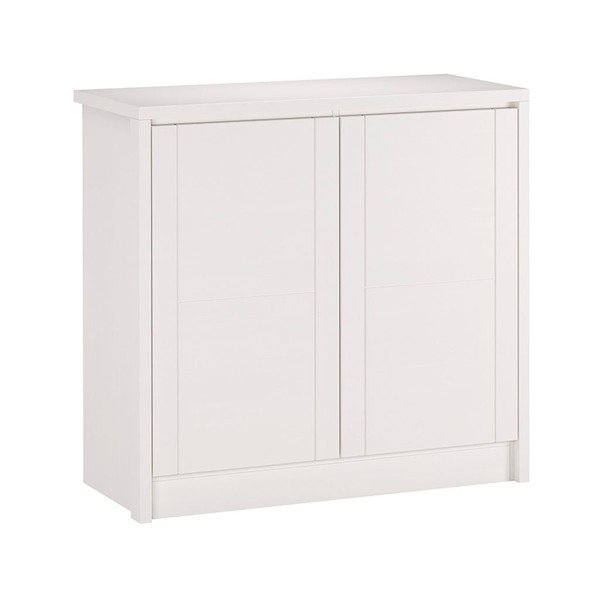 Iš buko masyvo žema šoninė spintelė baltos spalvos 105x96 cm Timo – Olivia Living