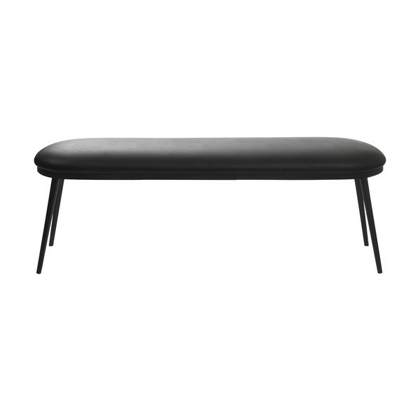 Iš dirbtinės odos suolas juodos spalvos Gain – Unique Furniture