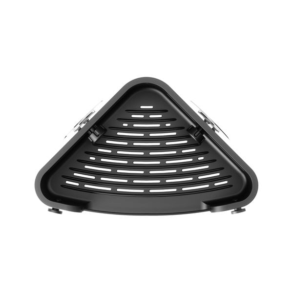 Su montavimu be gręžimo/kampinė juodos spalvos iš plastiko vonios lentyna Flex Adhesive – Umbra-image-4