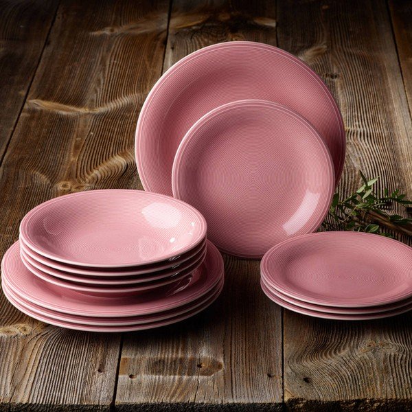 12 dalių rožinio porceliano indų rinkinys Like by Villeroy & Boch Group-image-1
