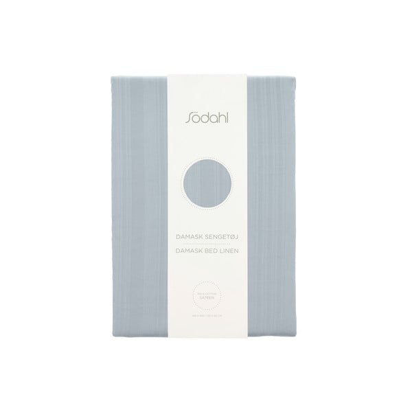 Šviesiai mėlynos spalvos iš damasko viengulė/itin ilga patalynė 140x220 cm Noble – Södahl-image-4