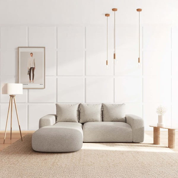 Smėlio spalvos kampinė sofa (su kairiuoju kampu/su gultu) Monce – Rodier-image-1