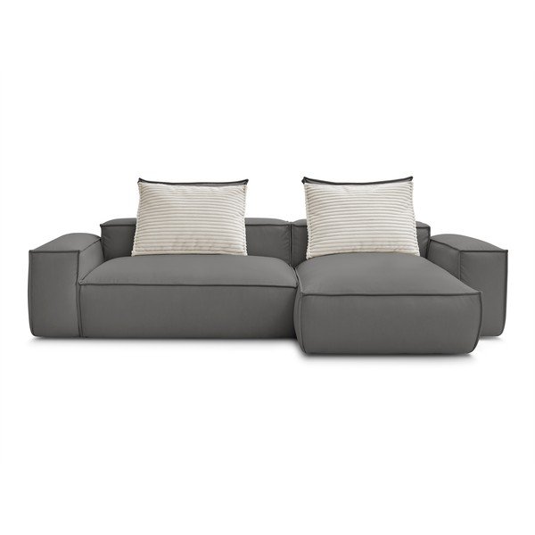 Iš dirbtinės odos kampinė sofa pilkos spalvos (kintama) Boheme – Bobochic Paris