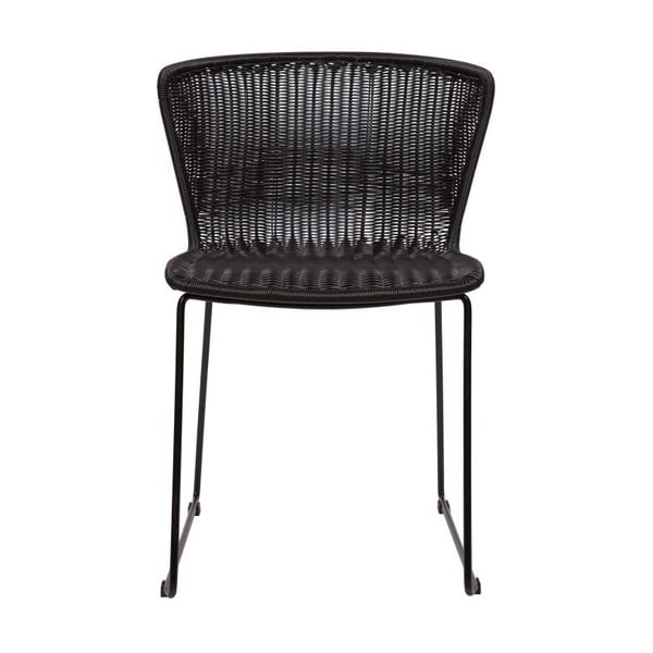 Juodos spalvos sodo kėdės dirbtinis rotangas 2 vnt. Wings – WOOOD-image-3