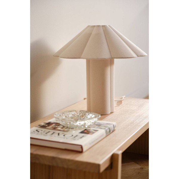 Kreminės spalvos iš lino stalinis šviestuvas (aukštis 38 cm) Gerd – Jotex-image-2