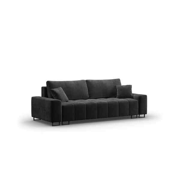 Tamsiai pilkos spalvos iš velveto sulankstoma/su sandėliavimo vieta sofa 250 cm Wicklow – Cosmopolitan Design-image-2