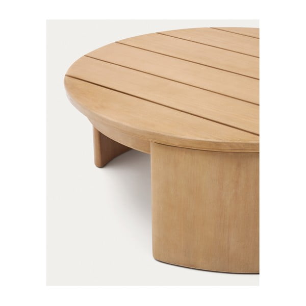 Iš eukalipto masyvo apvalios formos sodo kavos staliukas ø 90 cm Xoriguer – Kave Home-image-2