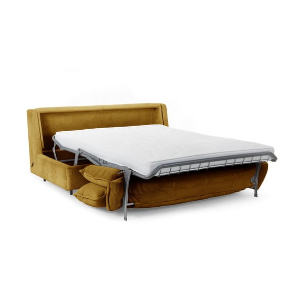 Iš kordinio velveto sulankstoma sofa geltonos spalvos 184 cm Isadora – Bobochic Paris-image-4