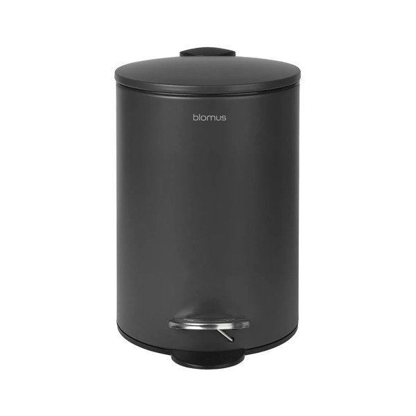Antracito spalvos iš plieno šiukšliadėžė su pedalu 3 l Tubo – Blomus
