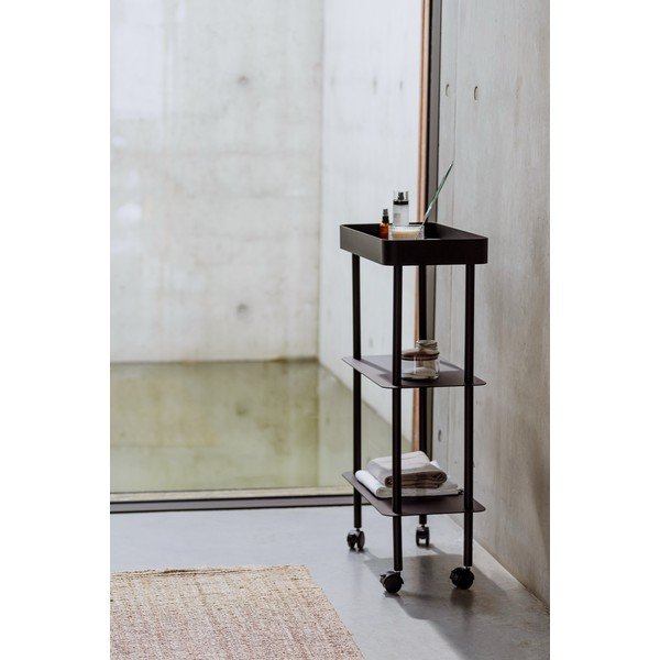 Smėlio spalvos iš metalo lentyna ant ratukų 60x97x30 cm Nolle – noo.ma-image-4