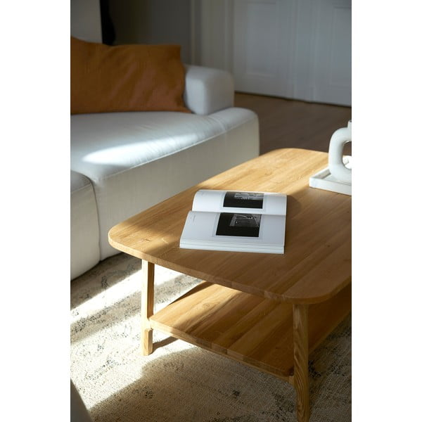 Kavos staliukas iš ąžuolo masyvo natūralios spalvos 60x100 cm Twig – The Beds-image-2