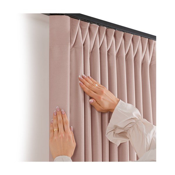 Iš velveto pritemdymas (dalinis užtemimas) užuolaida šviesiai rožinės spalvos 530x225 cm Velto – Filumi-image-2
