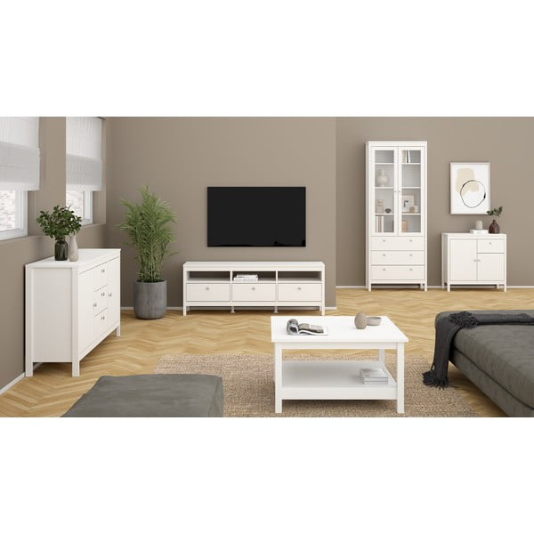 Žema šoninė spintelė baltos spalvos 82x80 cm Madrid – Tvilum-image-1