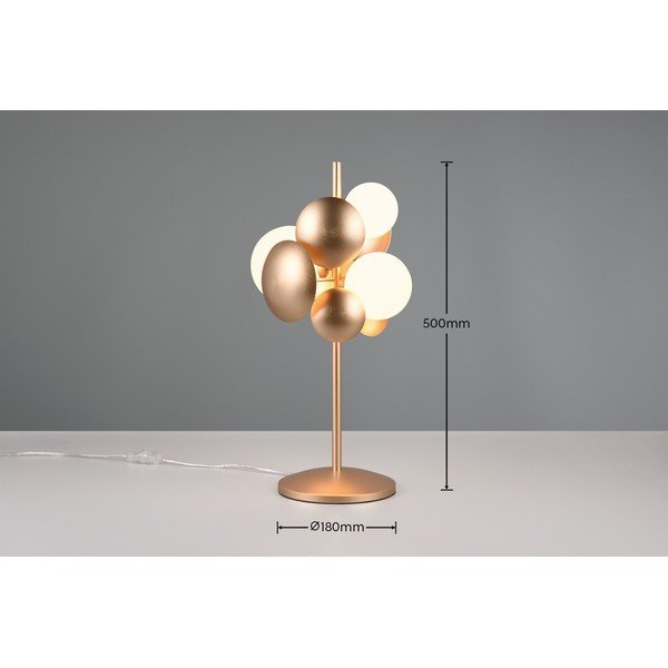 Stalinis šviestuvas baltos spalvos/auksinės spalvos (aukštis 50 cm) su stiklo gaubtu Bubble – Trio Select-image-4