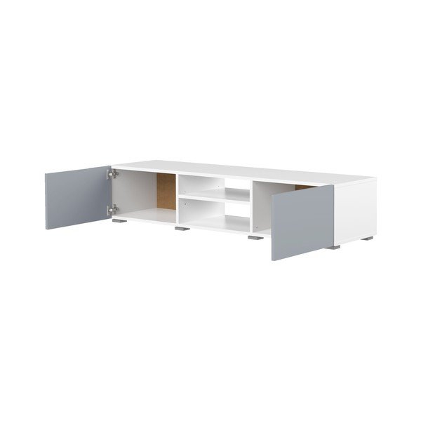TV spintelė baltos spalvos/pilkos spalvos 140x31 cm Podium – TemaHome-image-3