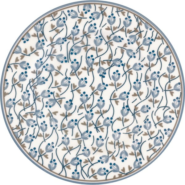 Keramikinė baltai mėlyna lėkštė Green Gate Addison, ø 15 cm