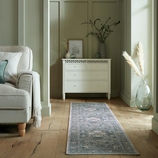 Skalbiamas iš perdirbto pluošto mišinio kilimas žalios spalvos 60x230 cm Windsor – Flair Rugs