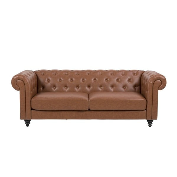 Ruda dirbtinės odos sofa Actona Charlietown, 219 cm