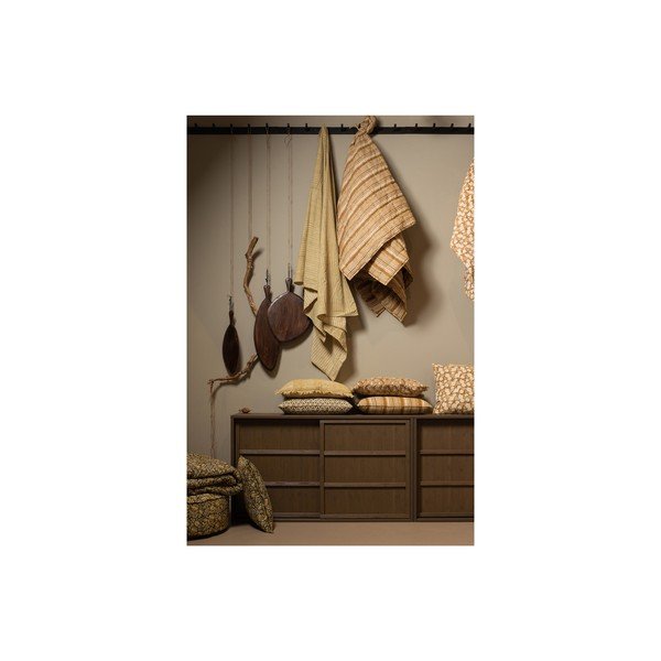 Iš medvilnės lovatiesė garstyčių spalvos dvigulei lovai 220x265 cm Chevron – BePureHome-image-1