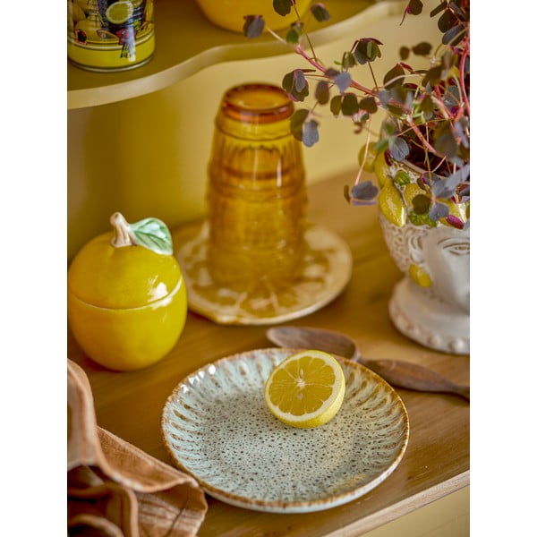 Mėlynos spalvos/smėlio spalvos skirta serviravimui iš akmens masės lėkštė ø 17 cm Fleur – Bloomingville-image-1