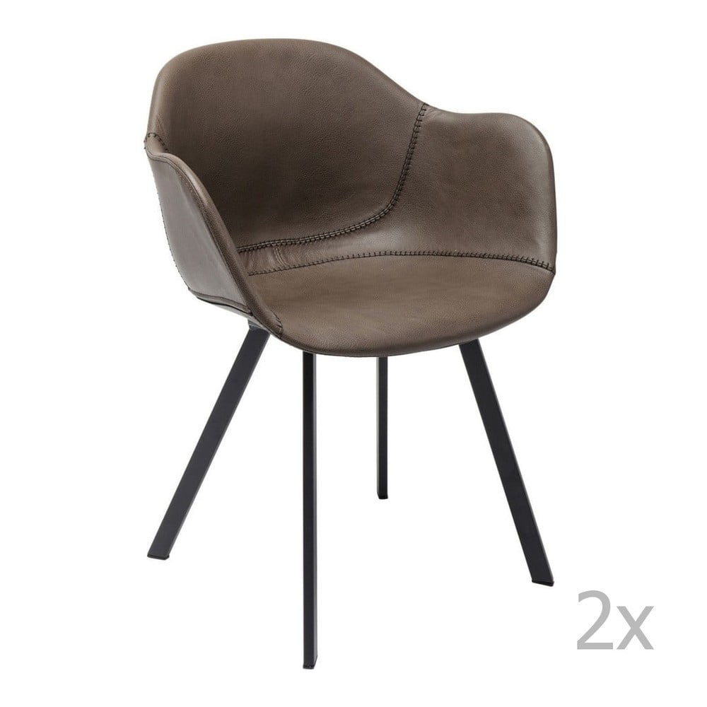 2 rudų kėdžių su metalinėmis kojomis rinkinys "Kare Design