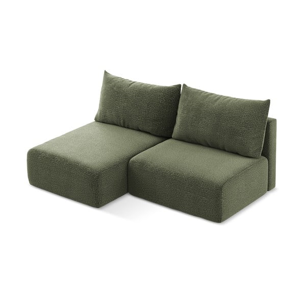 Žalios spalvos sulankstoma/su sandėliavimo vieta kampinė sofa (su kairiuoju kampu) Kalena – Makamii-image-4