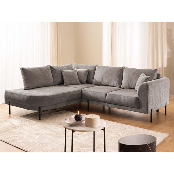 Taupe spalvos kampinė sofa iš šenilinio audinio (su kairiuoju kampu/„L“ formos) Mauris  – Ropez-image-4