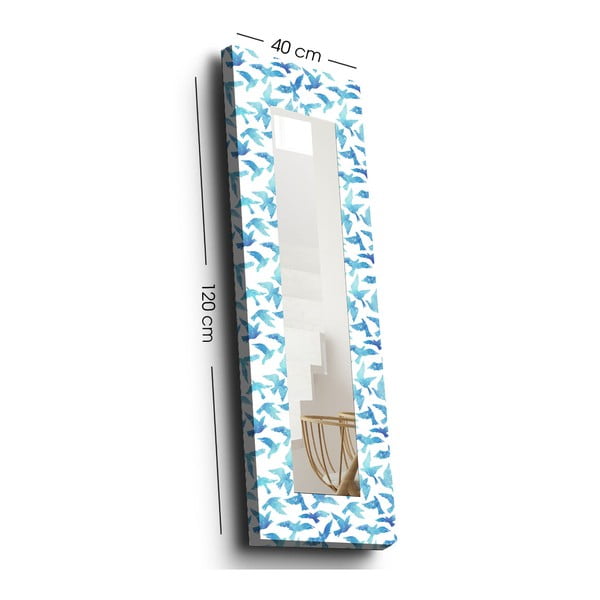 Sieninis veidrodis su mediniu rėmu 40x120 cm - Wallity-image-4