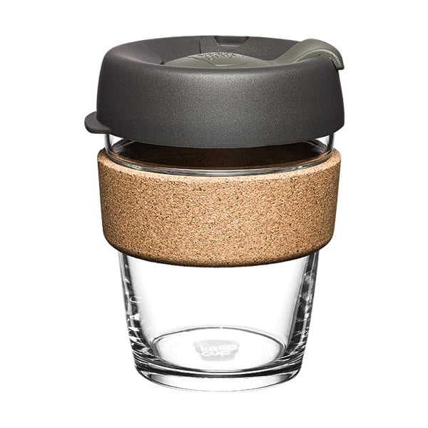 Kelioninis puodelis (ne termo) juodos spalvos/rudos spalvos 340 ml Brew Cork Nitro M – KeepCup