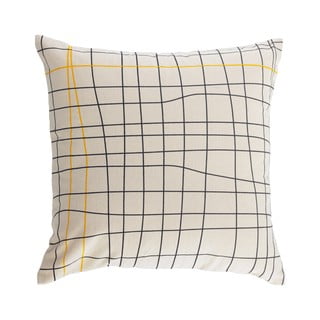 Smėlio spalvos medvilninis pagalvės užvalkalas Kave Home Saori Striped 45 x 45 cm