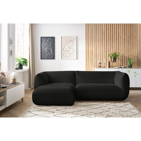 Tamsiai pilka velvetinė kampinė sofa (kairysis kampas) Lecomte - Bobochic Paris-image-1
