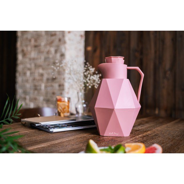 Růžová termoska Vialli Design Geo, 1 l-image-4