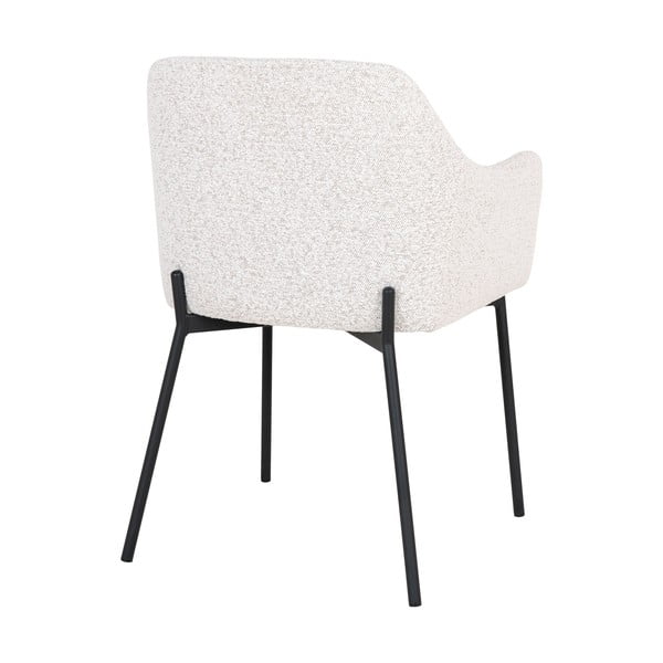 Baltos spalvos iš audinio valgomojo kėdė su porankiais Melilla – House Nordic-image-4