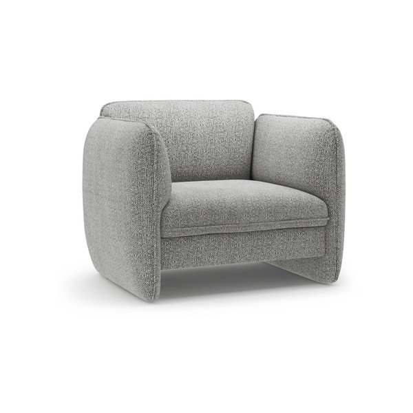 Šviesiai pilkos spalvos krėslas iš šenilinio audinio Georgia – Micadoni 